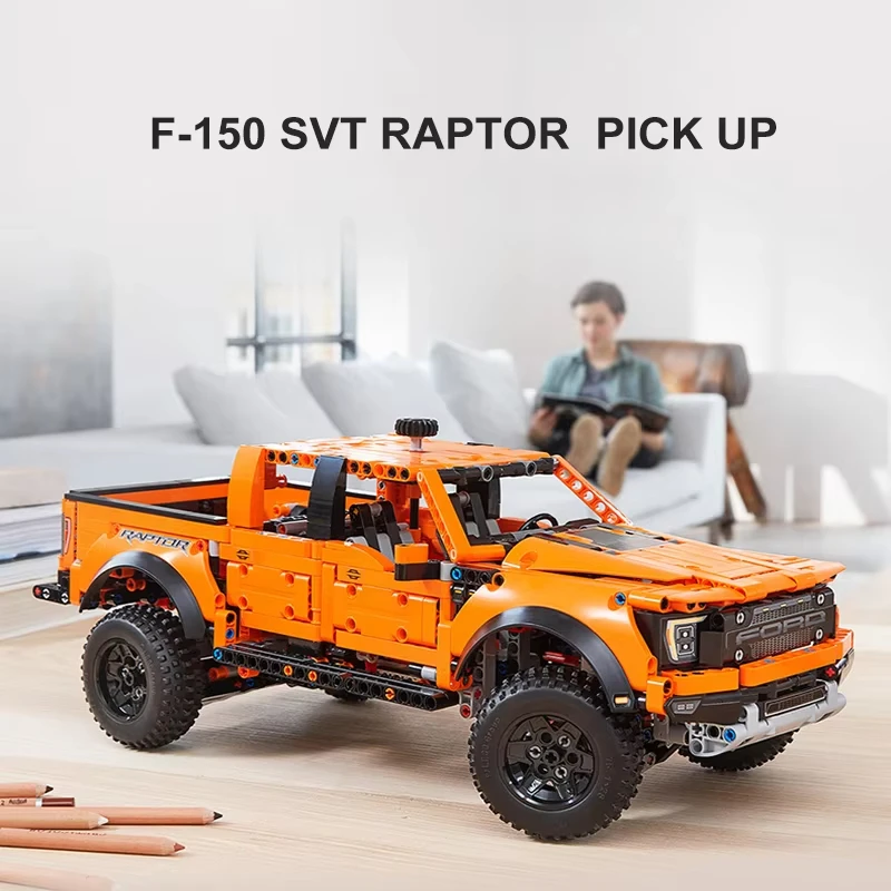 1379PCS Technical Ford Raptors F-150 Pickup Truck Car Building Blocks Off-road Vehicle Bricks Toys Kids Birthdays Gifts