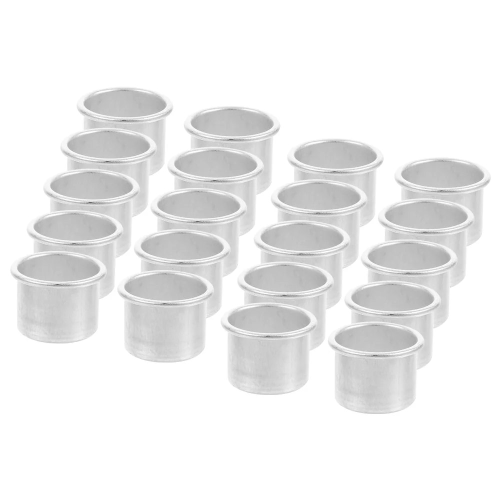 

20 Pcs Wedding Cup Christmas Holder Tealight Aluminum Candlestick Cups Decor
