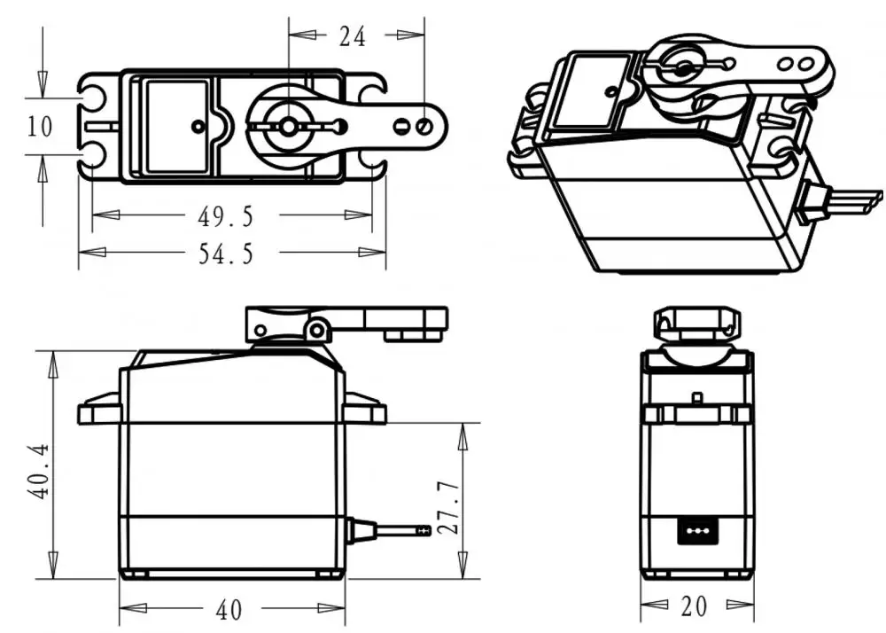 20/25/30/35/40/45/60/80/150kg digtal rc kernloses Servo wasserdichtes Servo mit hohem Drehmoment ds3218 ds3225 ds3230 ds3235 ds5160 pro – Detail 7