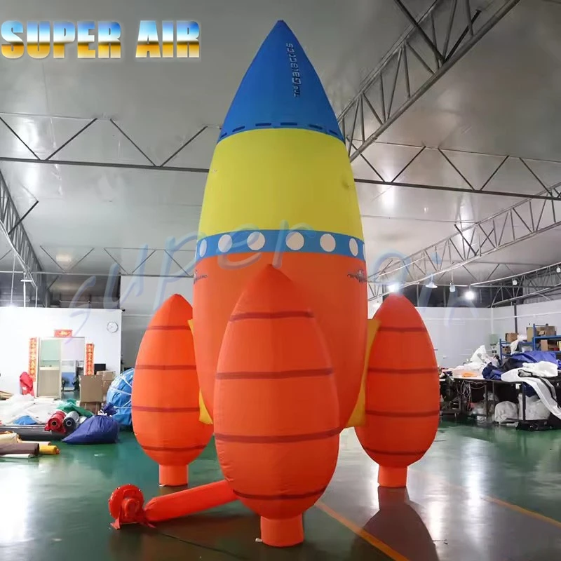 Hete verkoop opblaasbaar speelgoed voor kinderen, gigantische opblaasbare rode raket voor feest