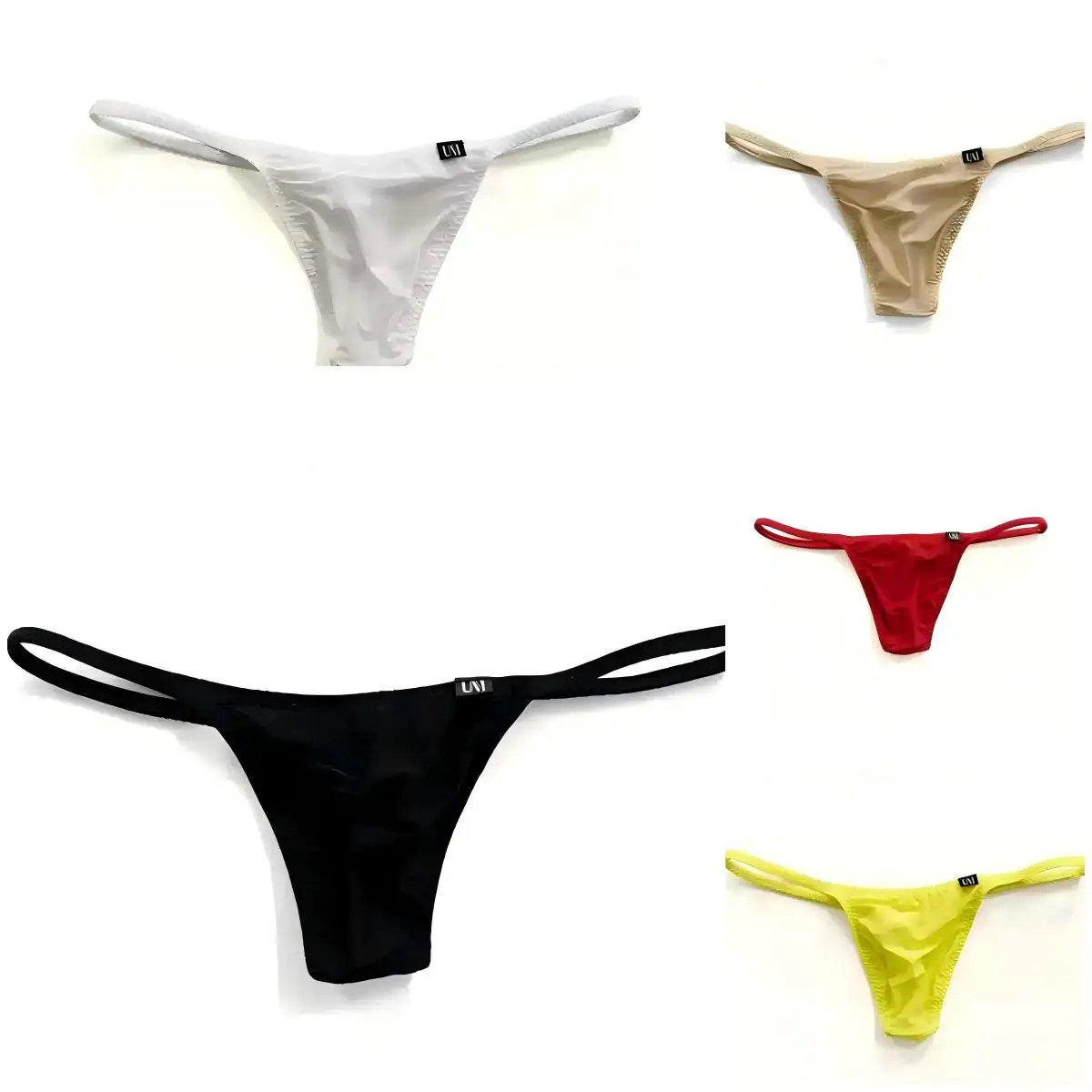 5 pcs  Men's  Semi  Transparent  Thin   Thongs  Sexy    Low  Waist  Tight  Fitting   Bagless   G-strings   Hot  Underwear