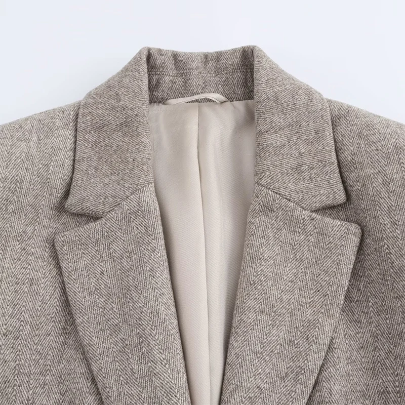 Streetwear Blend Suit Jacket for Woman Fashion Single Button Blazer Women Autumn Winter Korean Elegant Office Lady Blazers Coat - Image 6