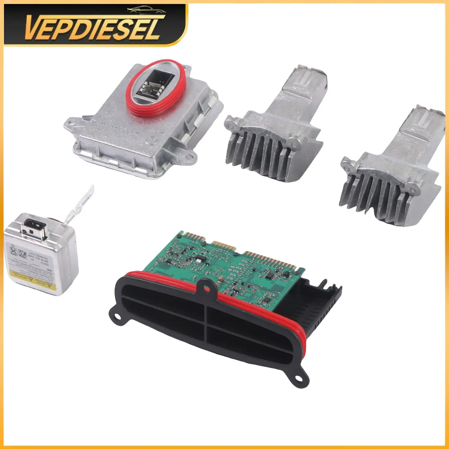 

63117355073 63117343876 1set Xenon Ballast Bulb LED Module Diode Kit Compatible for BMW 5 Series 528i 535i 550i M5 2014-16 Parts