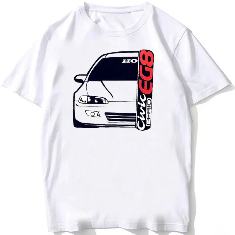 

Short Sleeve Anime Cartoon Car Art T Shirts Boy Casual Japan Tees Shirts 2025 TopS JDM 1995 Old Civic EG8 Sports T-Shirt New Men