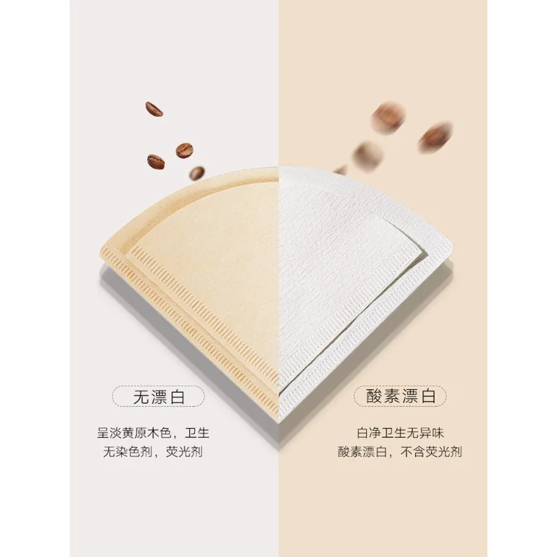 Suitable for Coffee Filter PaperV60 Hand Flush FilterPaper Drip Type Household Coffee Pot Filter Paper Cone Filter Cup Appliance