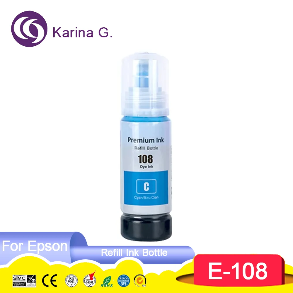 Imagem -03 - Tinta Dgt para Impressora Epson L8050 L18050 108 T09c1 T09c C13t09c14a Premium Compatível Cor Volume Garrafa à Base de Água Recarga