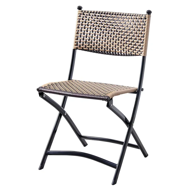 Dining Chairs Metal Space Saving Outdoor Folding Lounge Chair Wicker Beach Balcony Furniture