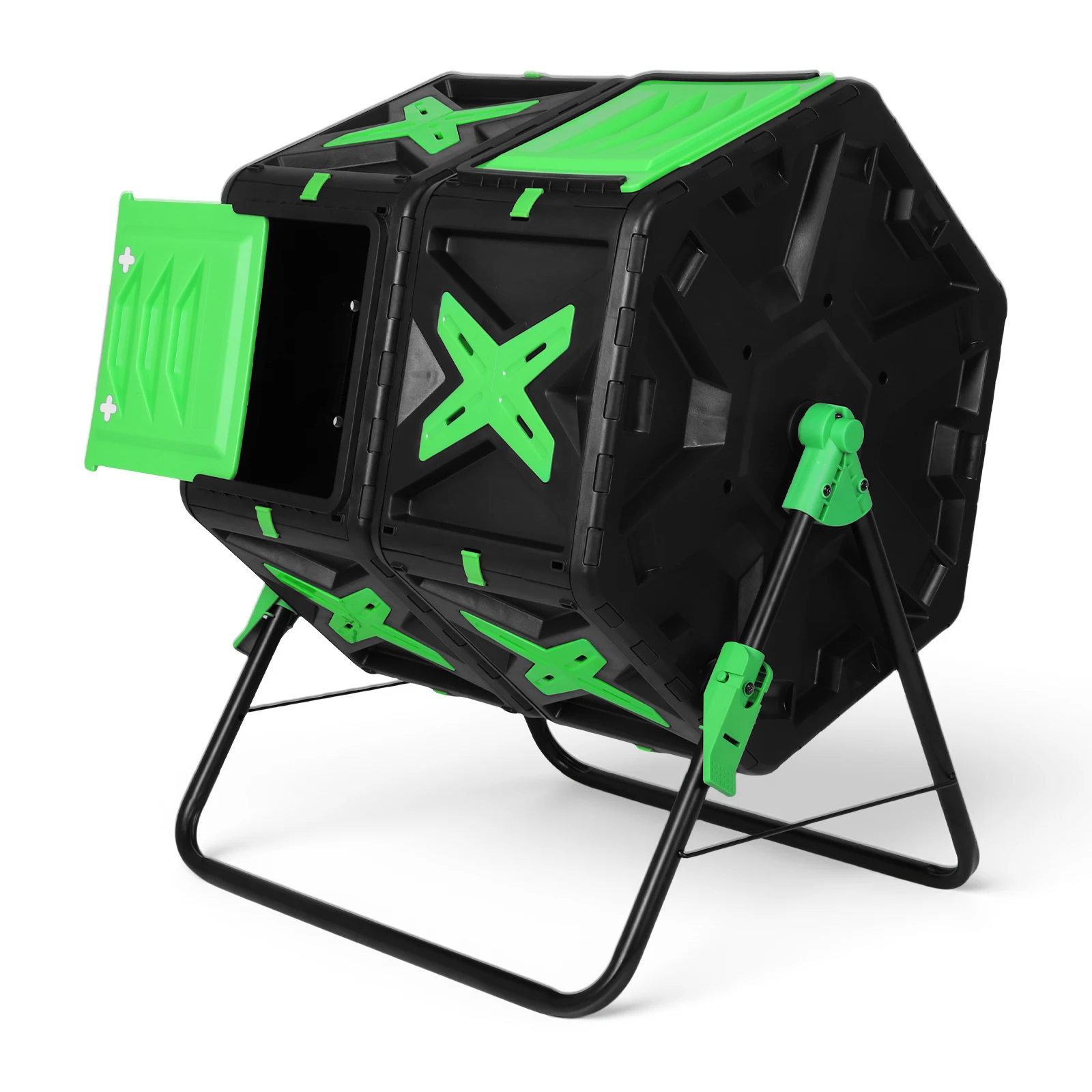 

140L Dual Chamber Compost Bin Easy Setup Compost Bin Outdoor Tumbling Composting Bins Rotating Composter for Patio/Garden/Yard