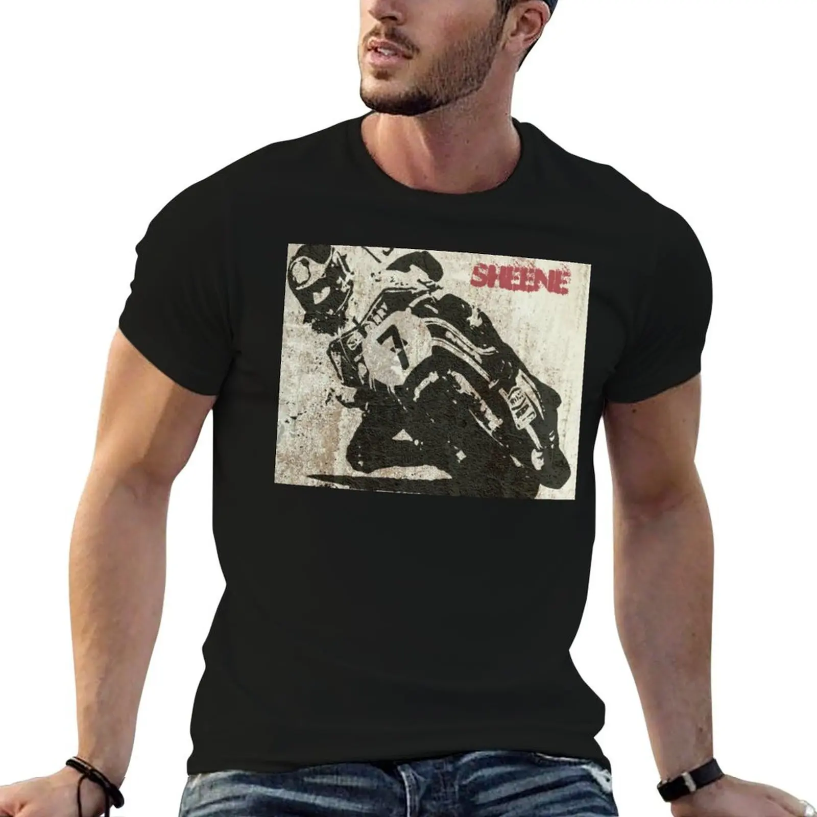 

Graffiti Art: Number 7: Barry Sheene T-Shirt man t shirt cotton high quality man t shirt luxury graphic t shirts for man T-Shirt