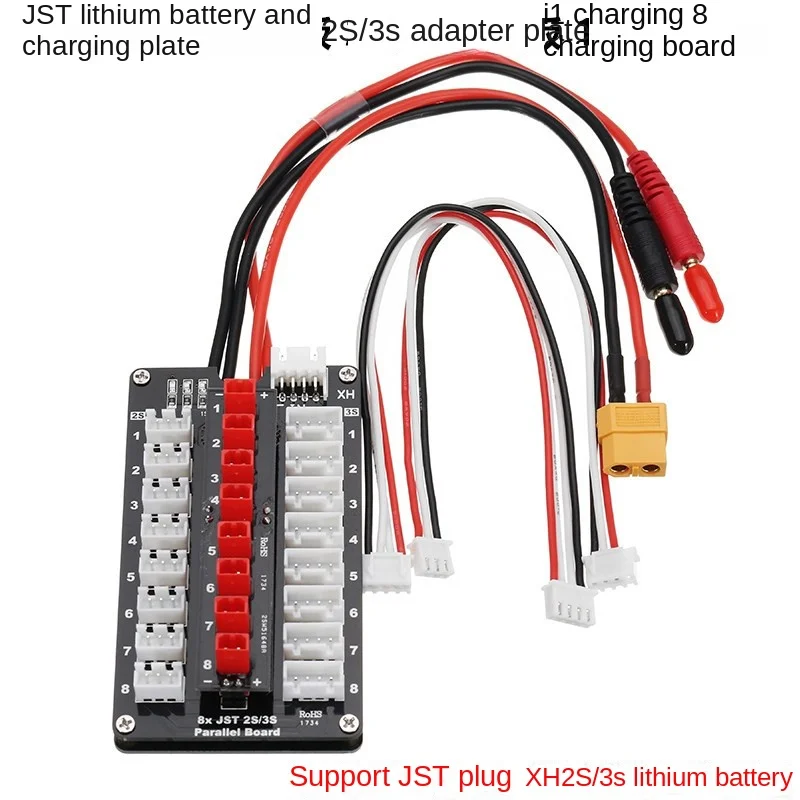 

3 PCS JST aircraft model lithium battery B6 B6AC parallel charging board 2S/3S adapter board 1 charging 8 charging board