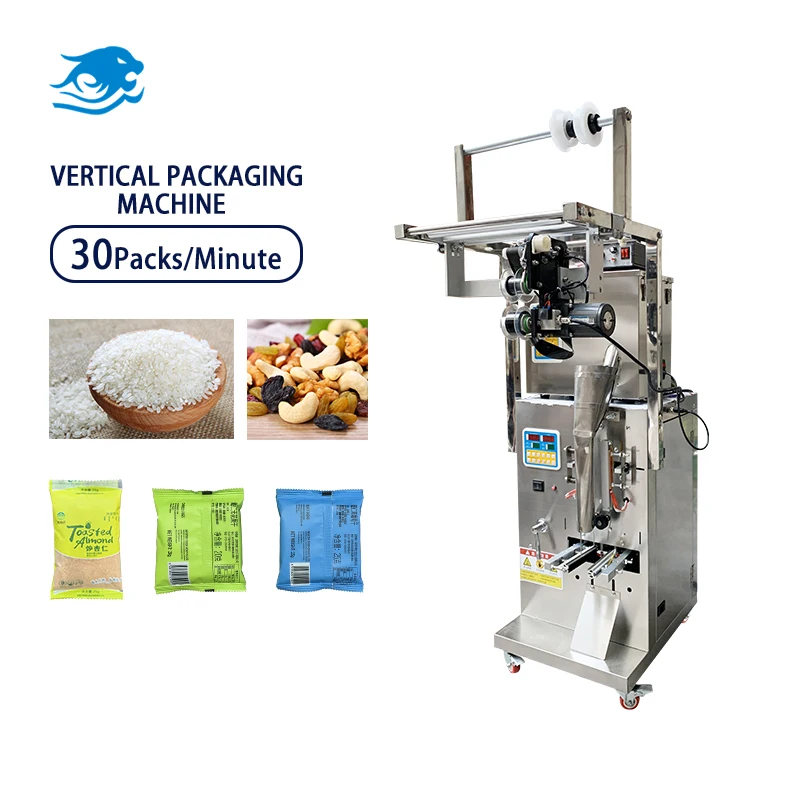 Factory Price Fully Automatic Pneumatic Vertical Packaging Machine With PLC For 1g-100g Powder/Granules/Coffee/Nuts/Grains/Rice