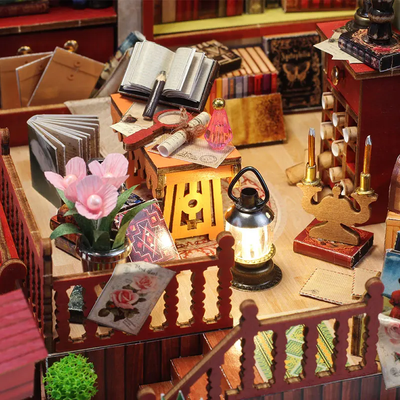 Drewniany domek dla lalek DIY, ręcznie robiony, puzzle 3D, model do składania, zabawki, dekoracja domu/sypialni, na prezenty świąteczne, domek dla lalek