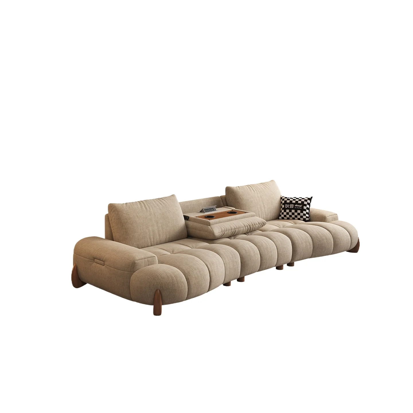 LMM antique cloth sofa living room retro adjustable large seat deep fabric function sofa