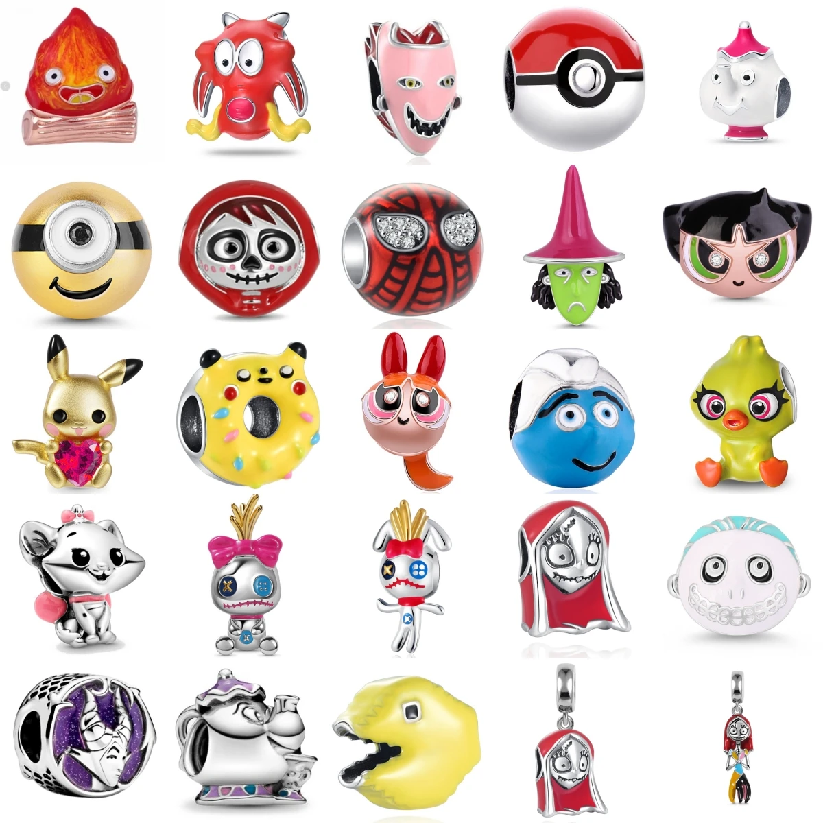 Miniso Disney 925 فضة شخصية كرتونية قناع الفيل الخرز DIY مجوهرات تناسب الأساور الأوروبية القلائد الملحقات