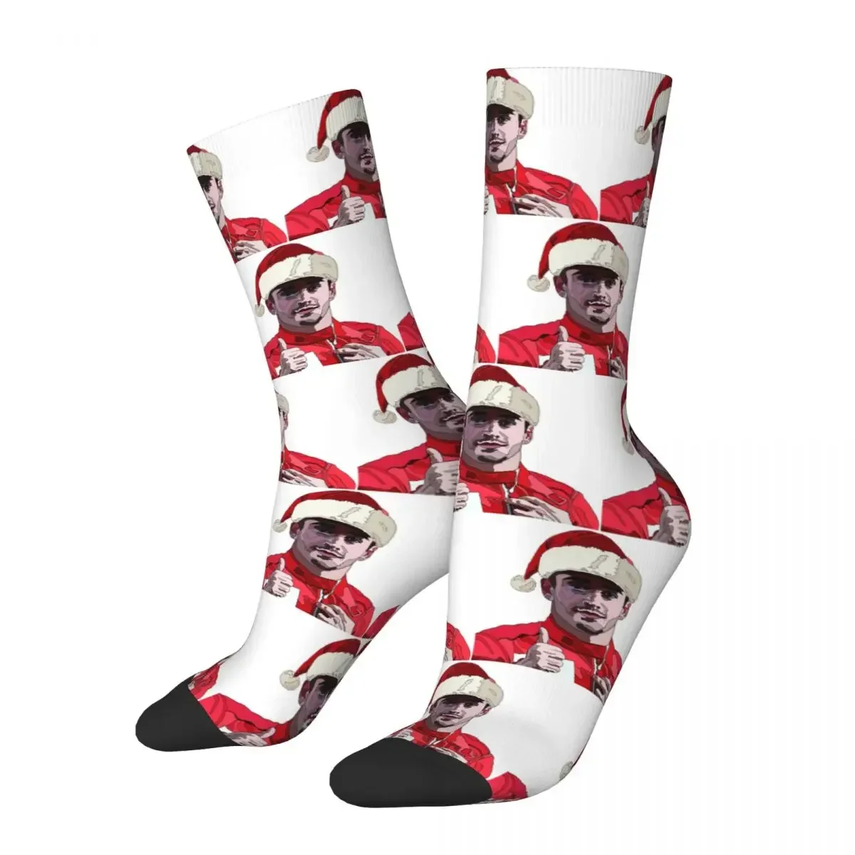 Charles Leclerc Santa Hat Socks Harajuku High Quality Stockings All Season Long Socks for Man's Woman's Birthday Present