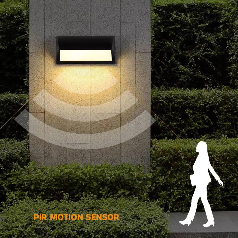 Led Outdoor Wall Light Waterproof IP66 Motion Sensor Led Outdoor Lighting Porch Lights Balcony Garden Lights Outdoor Wall Lamp