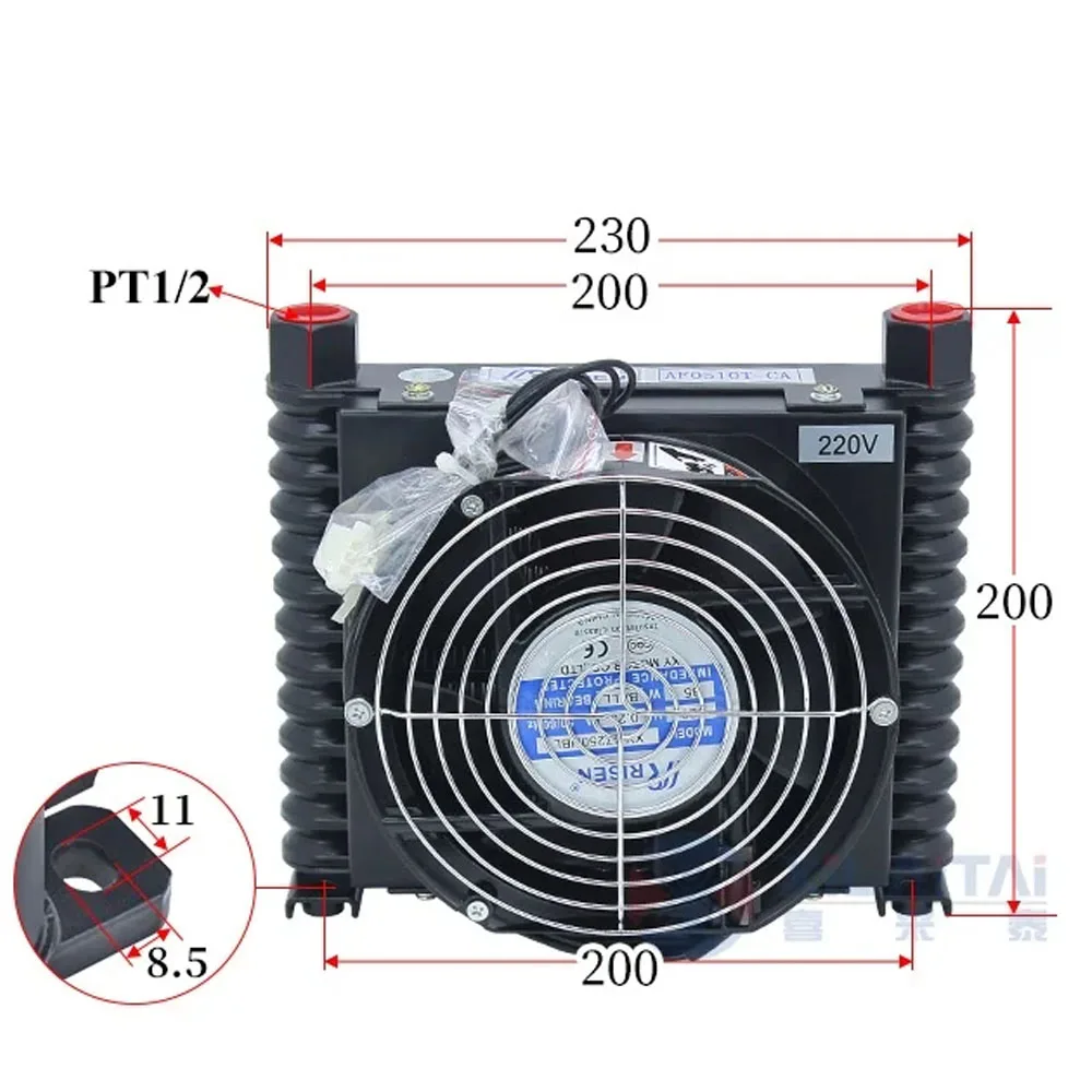 

AJ0510T-CA с корпусом, 10 л/мин, гидравлический охладитель, масляный радиатор, теплообменник для гидравлической системы с ЧПУ для VP20 VP30, лопастной PumbPT3/8