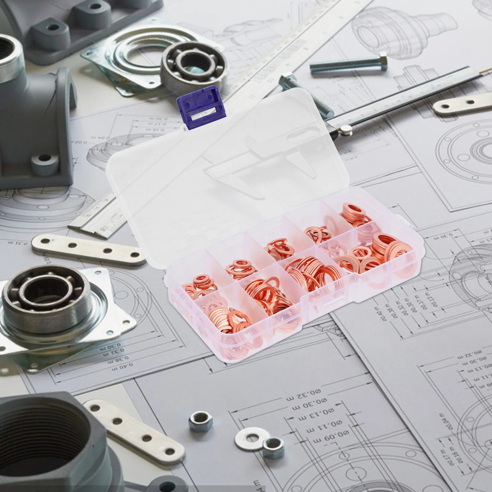 

1 Set Copper Sealing Washers Assortment Oil Drain Plug Gasket Leak Proof Washer Replacement Assorted Sizes For Automotive