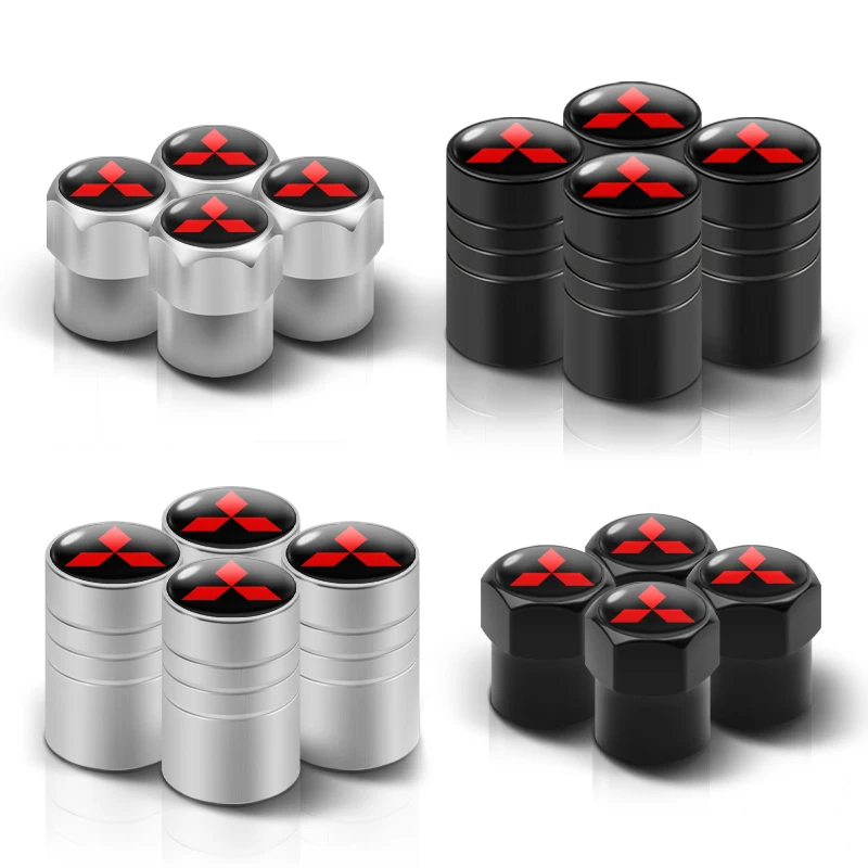 Car Styling 3D metal 4PCS Wheel Tire Valve Stem Caps Cover Accessories for MITSUBISHI Ralliart Lancer Competition Outlander ASX