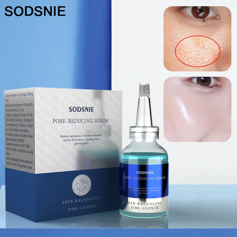 Pore Reduction Serum Repair Moisturize Shrink Pores Tighten Anti-Aging Whitening Anti-Peeling Anti-Drying Beauty Skin Care 32ml