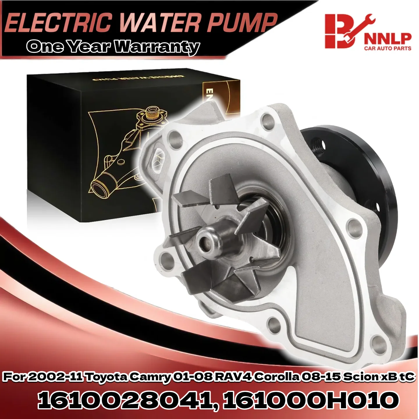 

Water Pump For Toyota Camry 2002-11 RAV4 01-08 Corolla Scion xB tC 08-15 AW9414, 1610028041, 161000H010