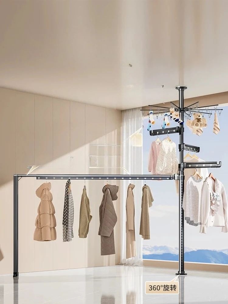 

The indomitable drying rack is bold and thickened, and the balcony indoor household does not occupy an area of folding floor