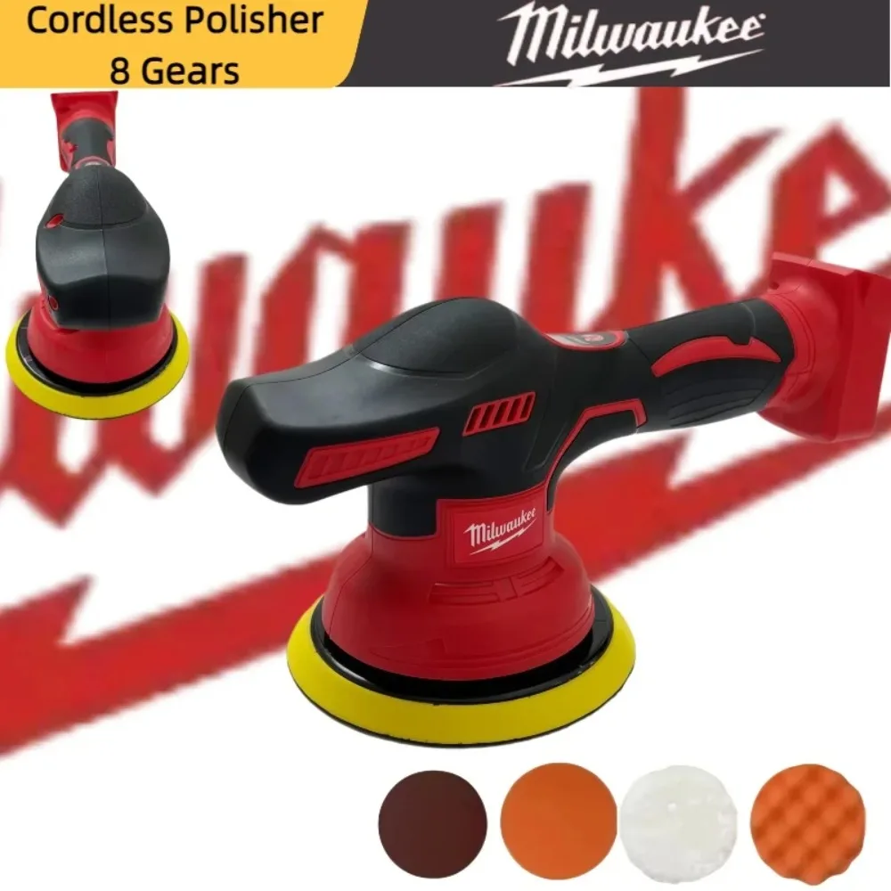 

Milwaukee 8 Gears Cordless Polisher Digital Display Electric Polisher Auto Car Waxing Polishing Machine Lithium For 18V Battery