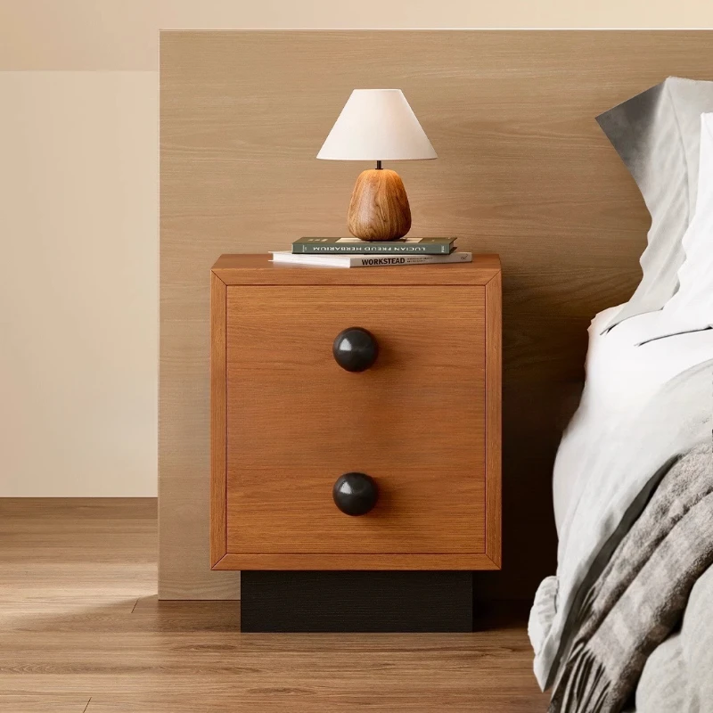 

Retro Modular Bedside Table Home Bedroom Cherry Wood Bedside Table Storage