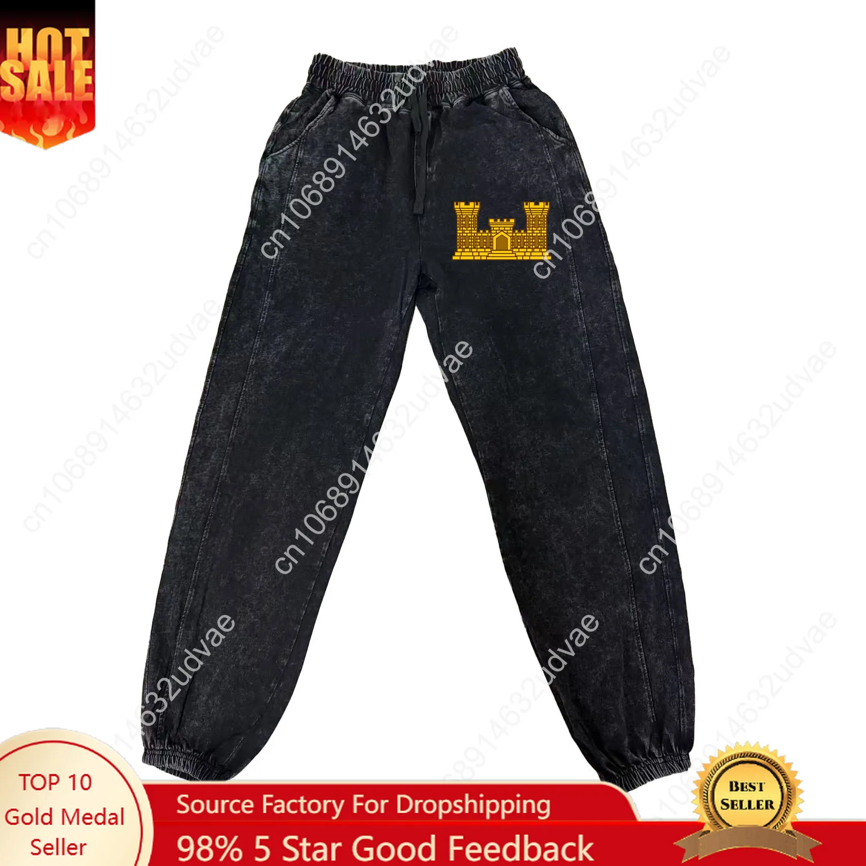 

US Army Engineer Branch EN Pants Man Woman Teenager Retro Vintage Trousers Cotton Elastic Sweatpants Customized Pant with Pocket