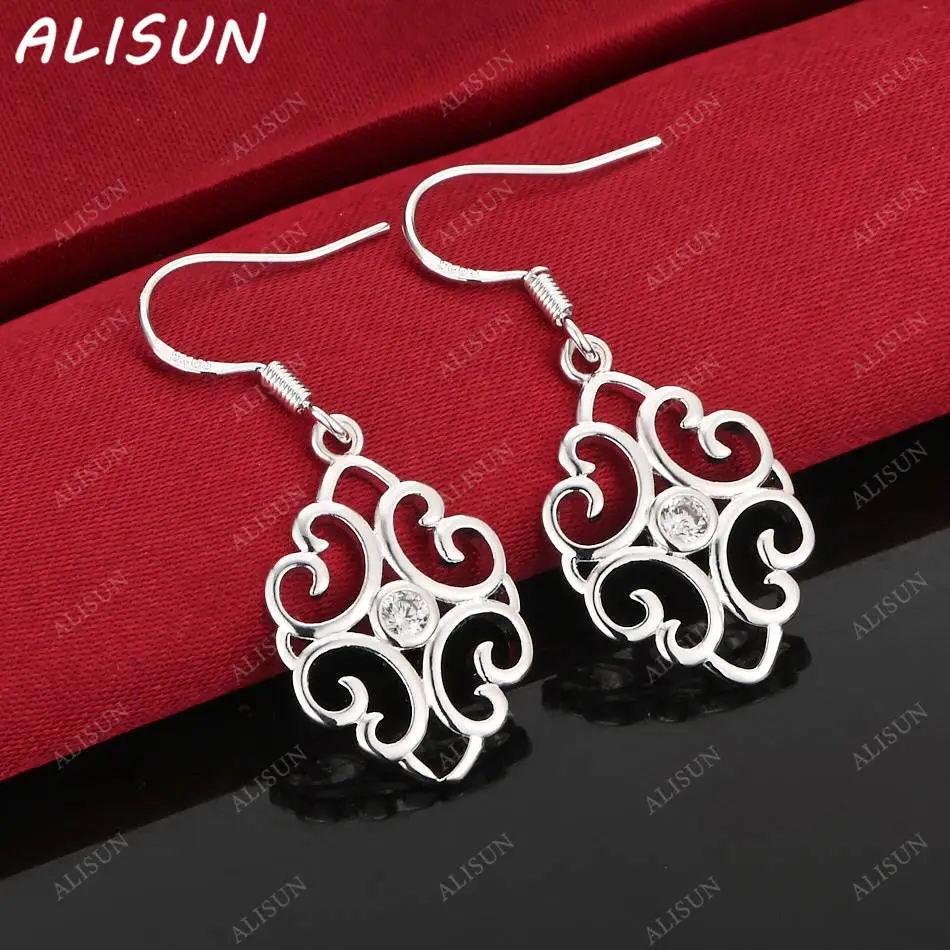 

ALISUN 925 Sterling Silver Zircons Earrings Drop Earrings For Women Charm Trend Birthday Gifts Fashion Party Fine Jewelry