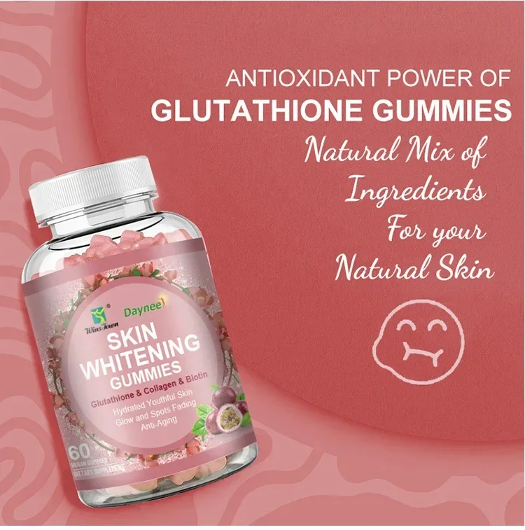 1 Bottle Glutathione Gummy Brightening Brightening Brightening Antioxidant Dietary Supplement Rapid Ment of Dull Skin