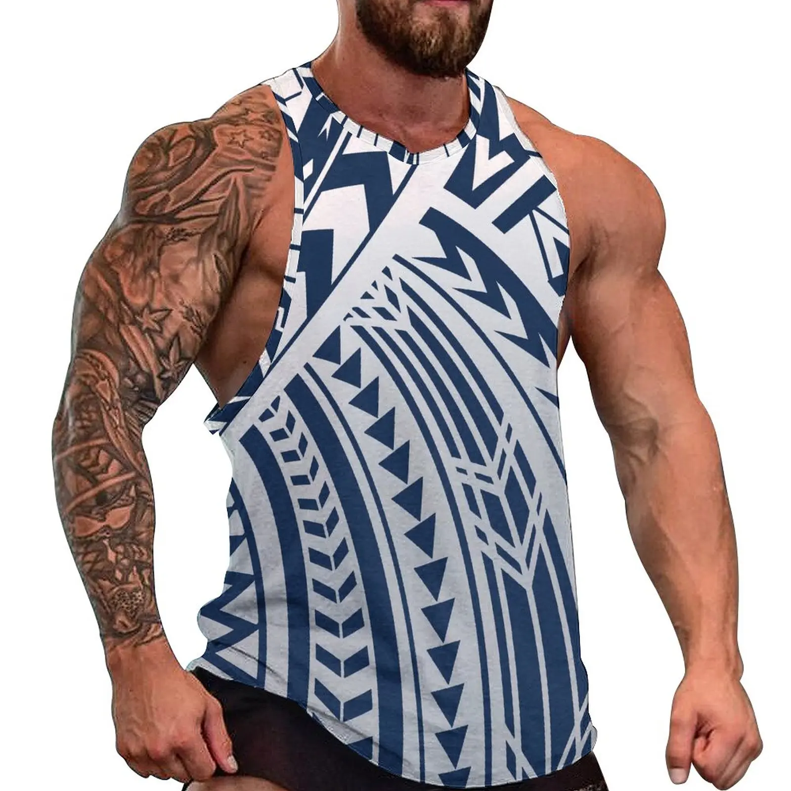 Polynesian Tribal Tank Tops Samoan Men Singlets Island Wear