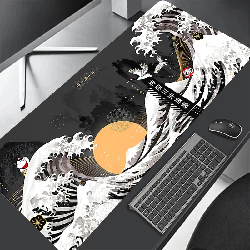 XXL Large Size Gaming Office Mause Mat Deskmat Japan Great Waves Large Rubber Mouse Pad Anime Desktop Accessories Gamer Desk mat