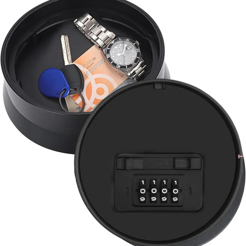 Creative Combination Lock Round Key Storage Box Plastic Multi-function Hidden Private Money Storage Box Secret Deposit Box