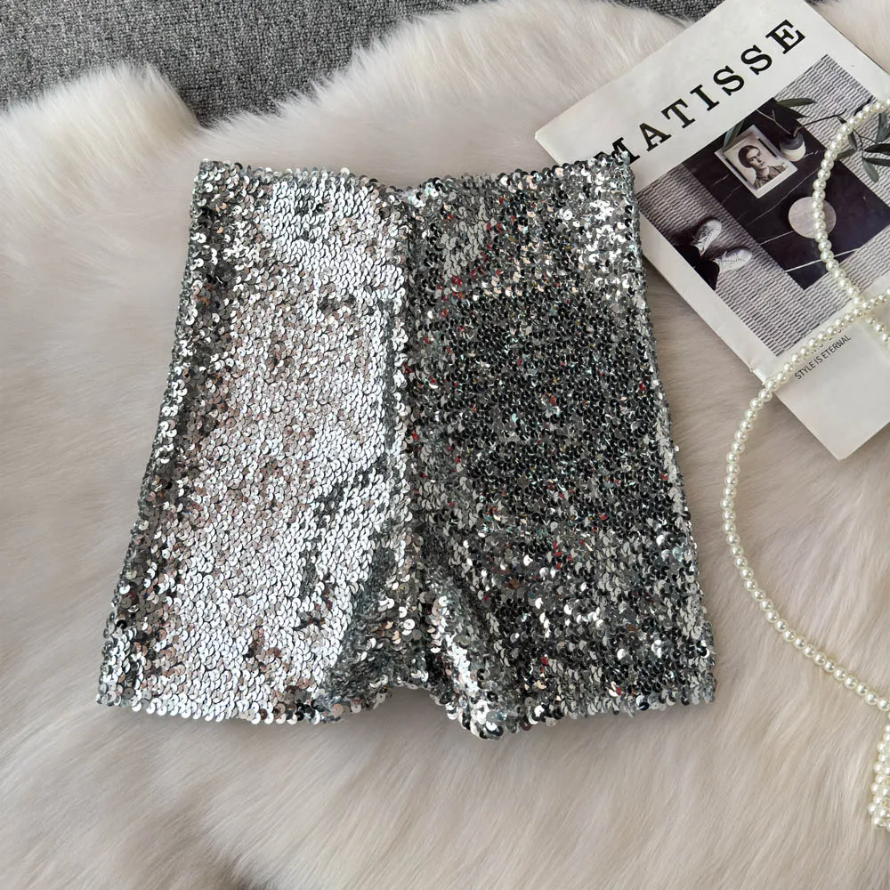 Shinny Sequins Short Pants Women Hot Summer High Waisted Female Booty Shorts Sexy Girl Streetwear Y2k Short Pants Dropshipping