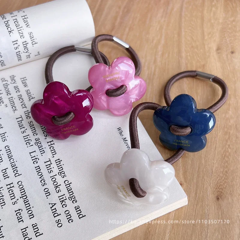 Flowers~Korean FRANCE Flower Circles, Hair Ropes, French Advanced Style, High ponytail Leather Band