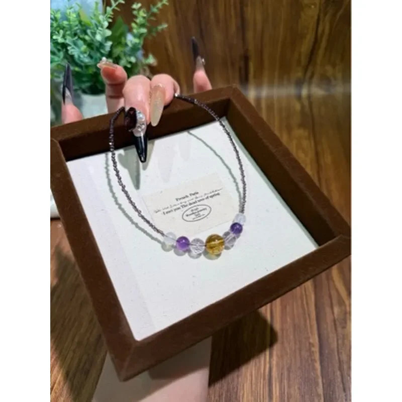 7-11 Mi Citrine/Bolivian Purple/Amethyst/Blue Moonlight Necklace Muse Color Beautiful Accessories