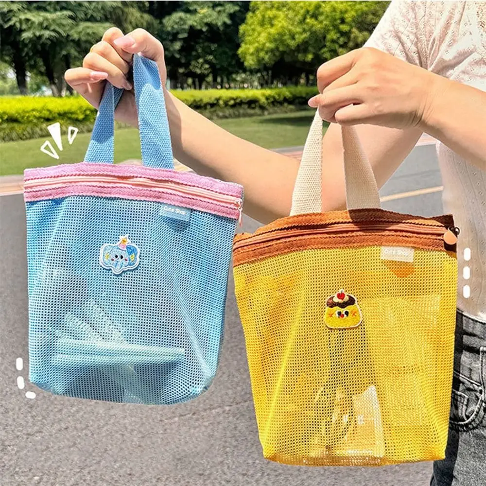 Borsa portaoggetti per la cura della pelle Borsa per cosmetici da donna Pennello per trucco Cancelleria per studenti Borsa portaoggetti in rete Rossetto Articoli da toilette di grande capacità