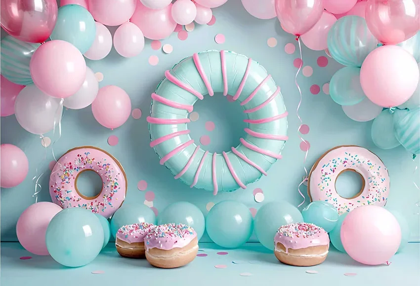 Mehofond Photography Background Arch Pink Blue Balloon Kids 1st Birthday Party Cake Smash Portrait Decor Backdrop Photo Studio