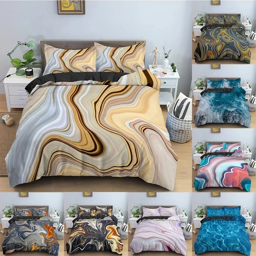 

Abstract Bedding Set Marble Texture Pattern Duvet Cover 3D Comforter Covers Single Twin King Quilt Cover With Pillowcase