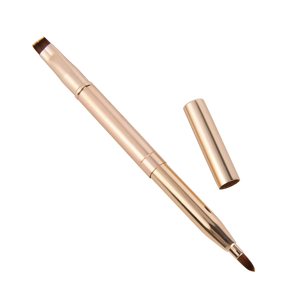 1pc Doppel-headed Pinsel Versenkbare Lippen Pinsel Eye Liner Lidschatten Augenbraue Lippenstift Pinsel Make-Up-Tools
