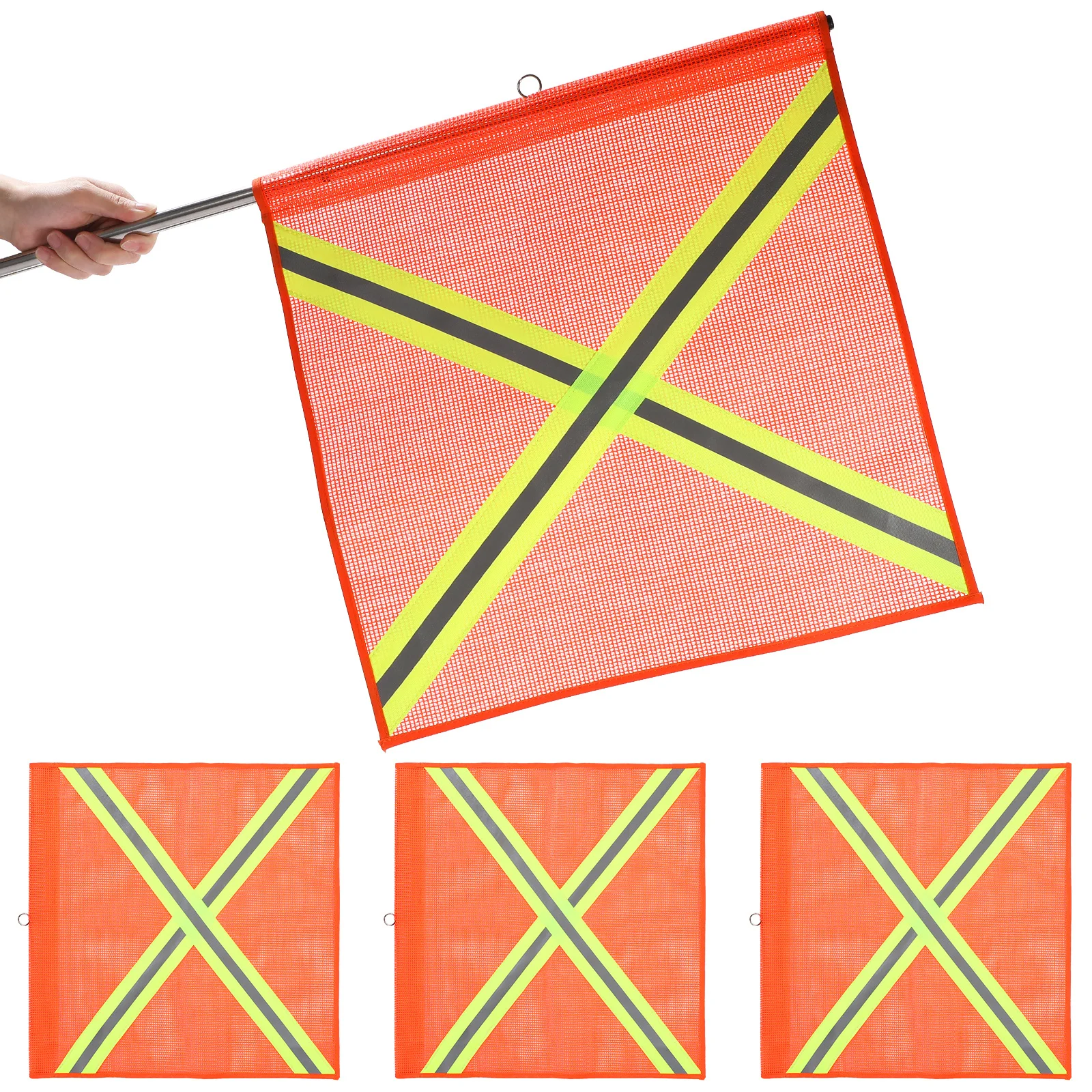 4Pcs Reflective Traffic Safety Flags High Visibility Warning Flags for Trucks Trailers Vehicles Easy Install Emergency Signal