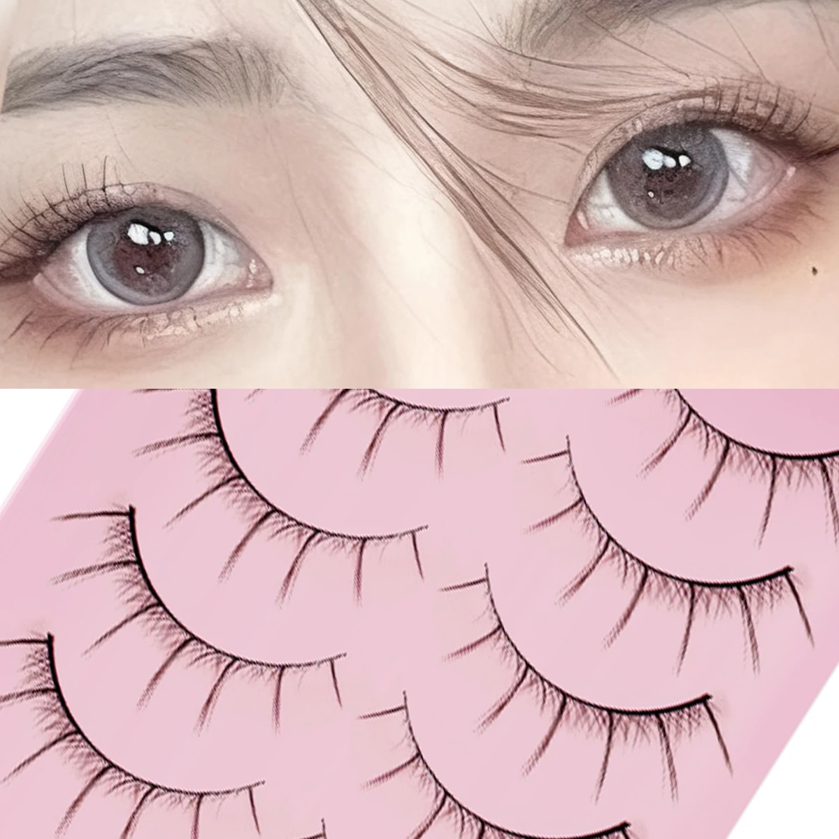 5 أزواج رموش أنيمي مانغا لينة الطبيعية طويلة الرموش الصناعية Wispy قطاع جلدة لمظهر ماكياج العين الدرامية