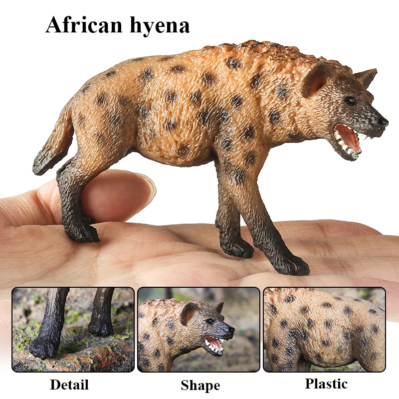 Oenux Klassische Wilde Afrikanische Tiere Simulation Tiger Hyaenidae Action Figur Figuren PVC Modell Bildung Schule Kind Spielzeug – Detail 3