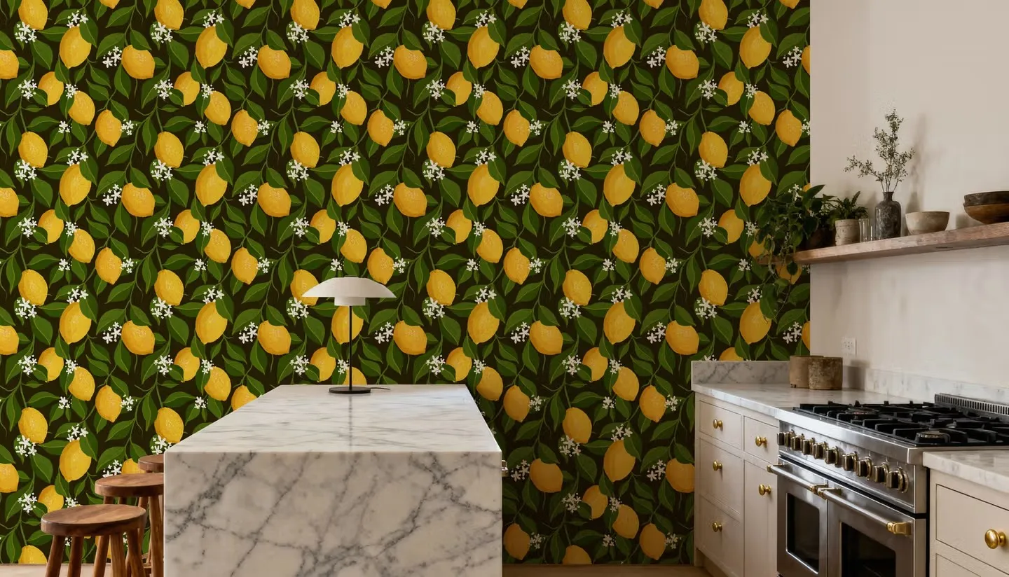 Customized mural brown dense plant lemon fruit wallpaper home decoration living room bedroom decoration painting 3d wallpaper