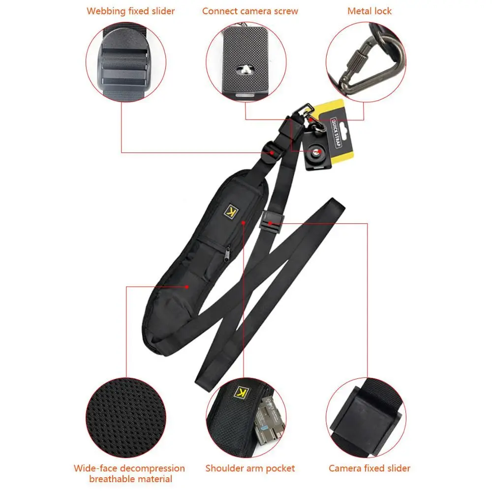 Digital Fastening K Letter Rapid Shoulder Camera Strap Sling Belt DSLR Belt