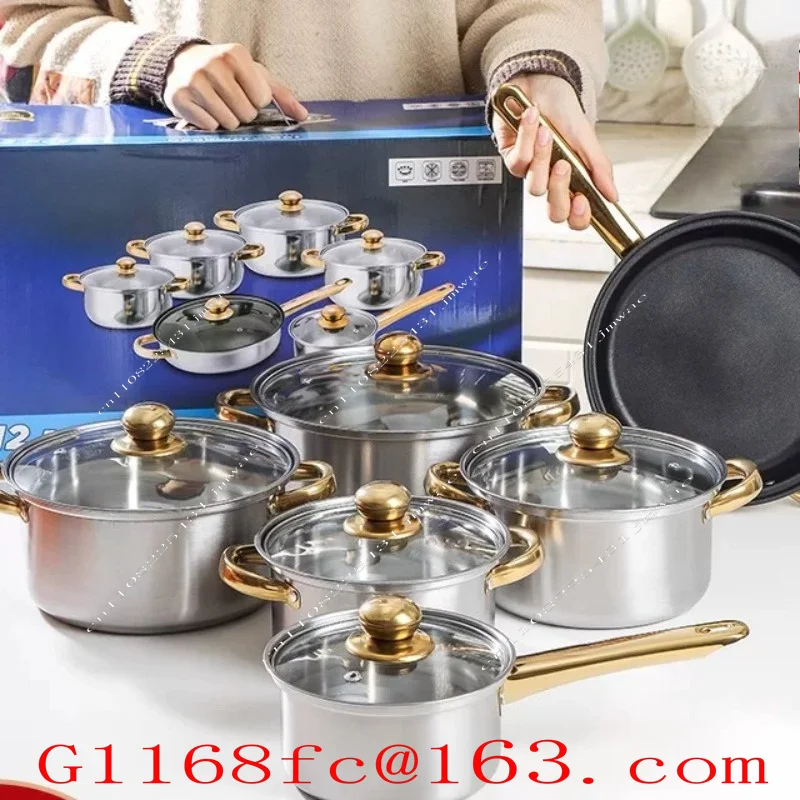 Pan Set 12-piece Kitchen Non-stick Soup Cooker Culinary