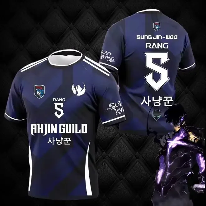

Men‘s Toji Sung Jin-woo Solo Leveling Football Jersey Adult Kids Breathable Quick-Drying Tees Unisex Sport Leisure MotorcycleTop
