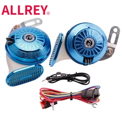 ALLERY 2Pcs/Kit Snail Air Horn 12V Super Loud Three Tone Waterproof Electric Snail Car Horn For Truck Motorcycle Auto Accessory