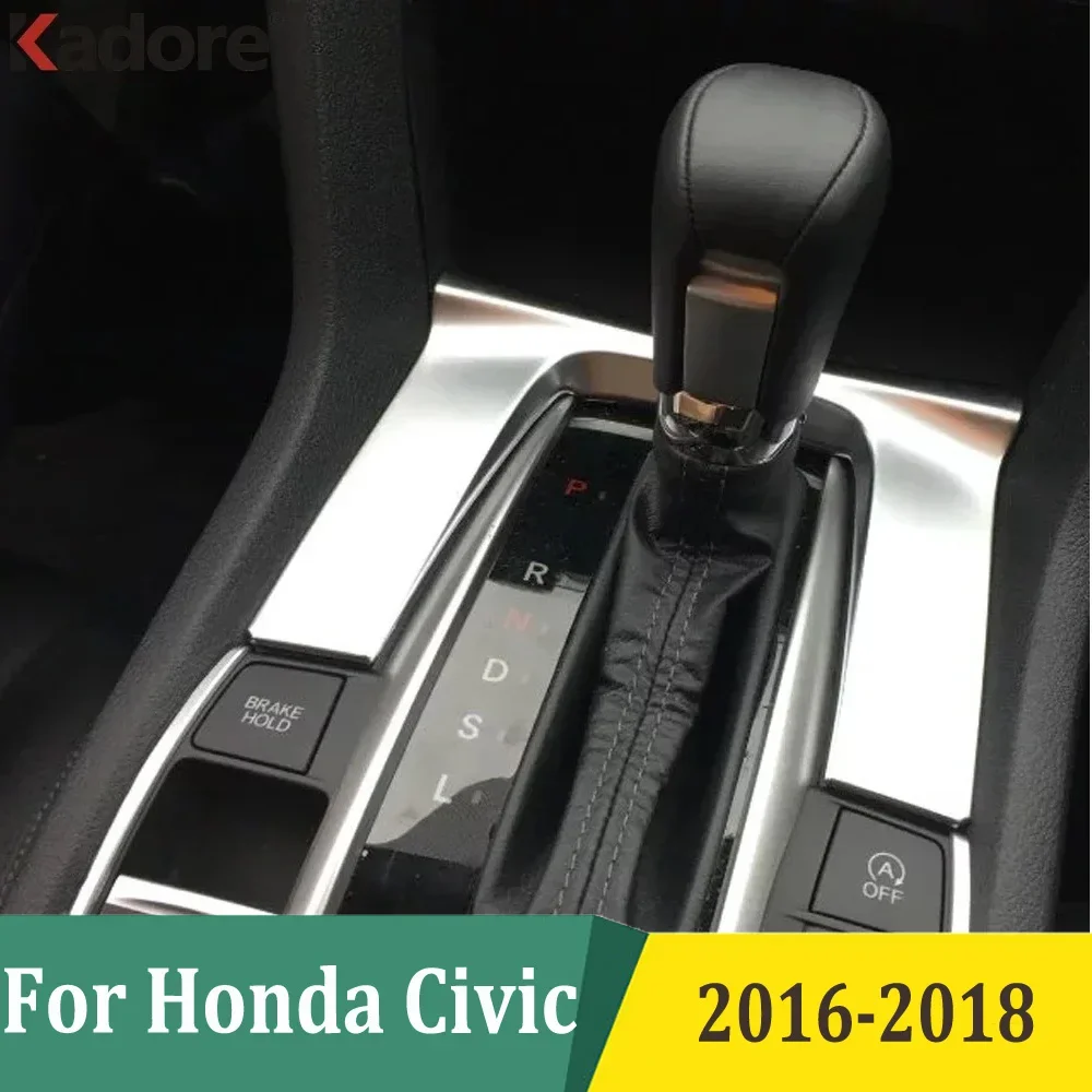 

For Honda Civic 2016 2017 2018 Sedan AT ABS Carbon Fiber Gear Shift Panel Cover Trim Sticker Car Interior Accessories